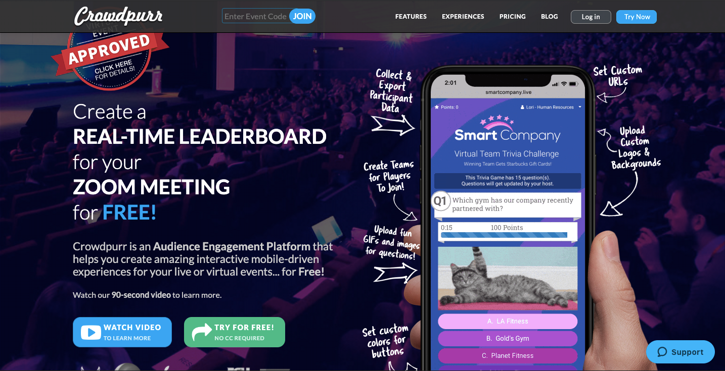 Crowdpurr Homepage