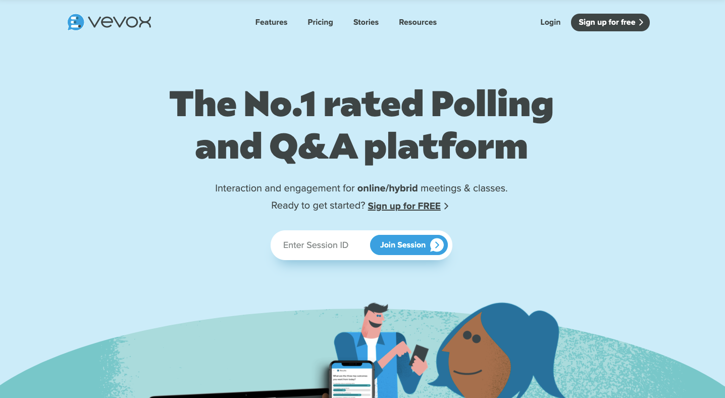 Vevox Homepage