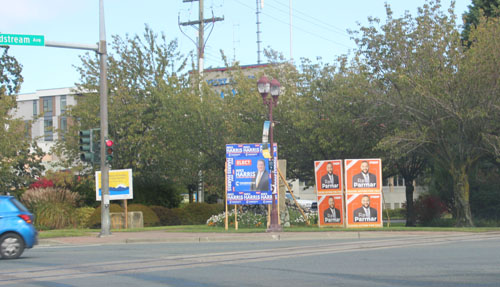 election signage, campaigns, 2024, parmar, harris, langford