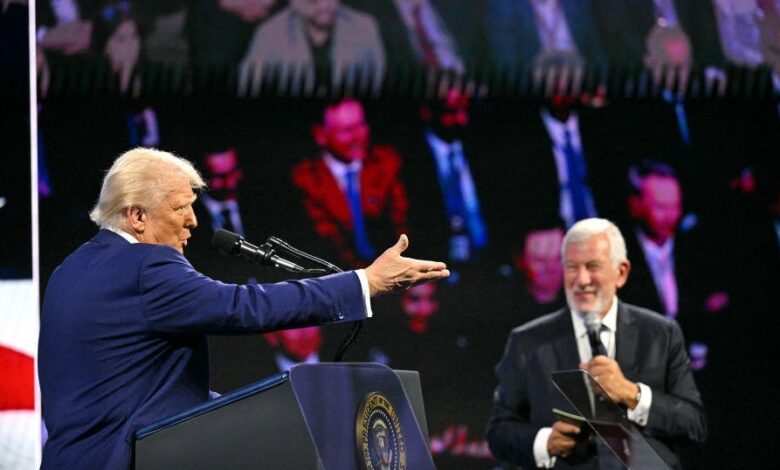 Trump speech at Saudi-backed event highlights questions over business ties Trump speech at Saudi-backed event highlights questions over business ties
