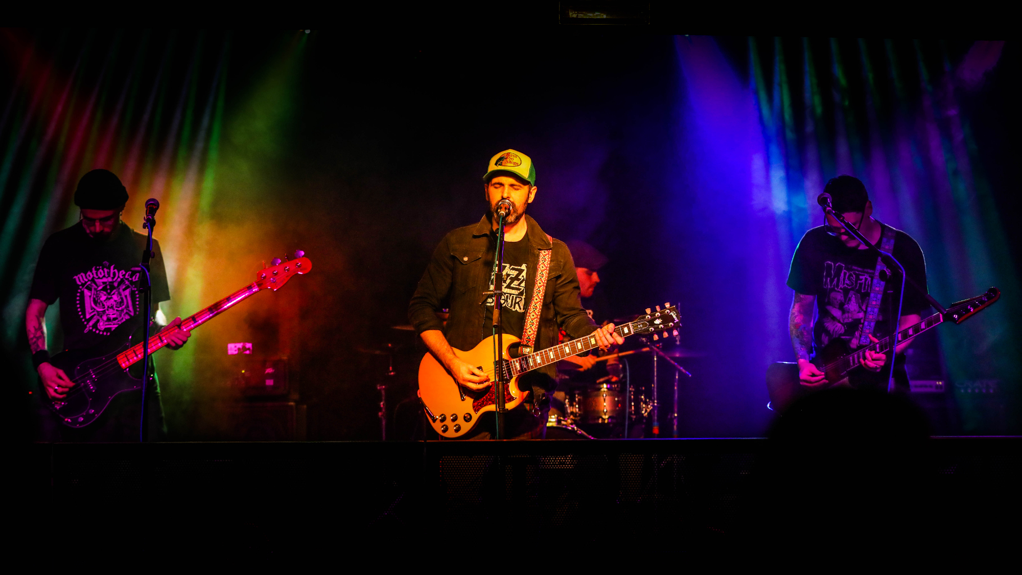 The band Dinosaur Death Pose playing live on stage