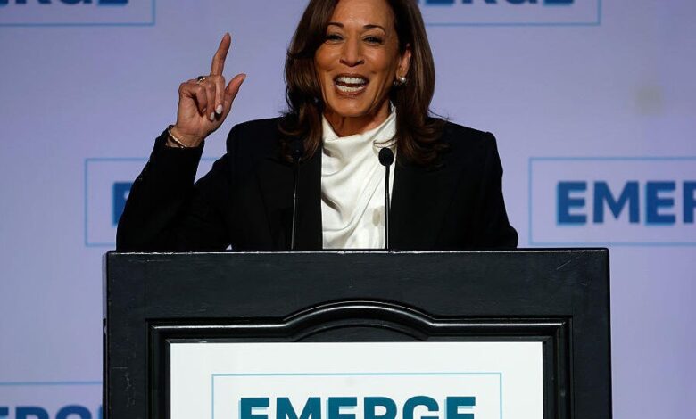 Kamala Harris calls tariff war the “greatest man-made economic crisis in modern presidential history” Kamala Harris calls tariff war the “greatest man-made economic crisis in modern presidential history”