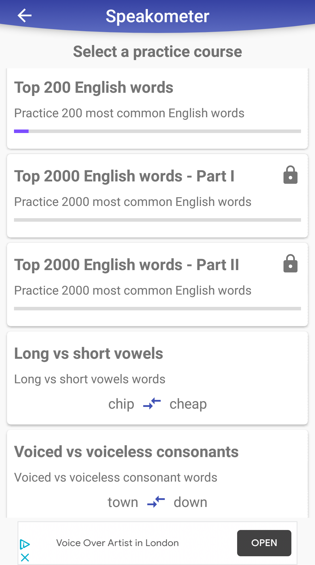 Speakometer Language Learning App Options